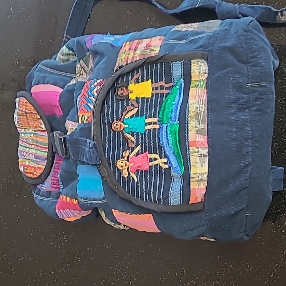 Denim Unity Patchwork Sling Backpack - image 5